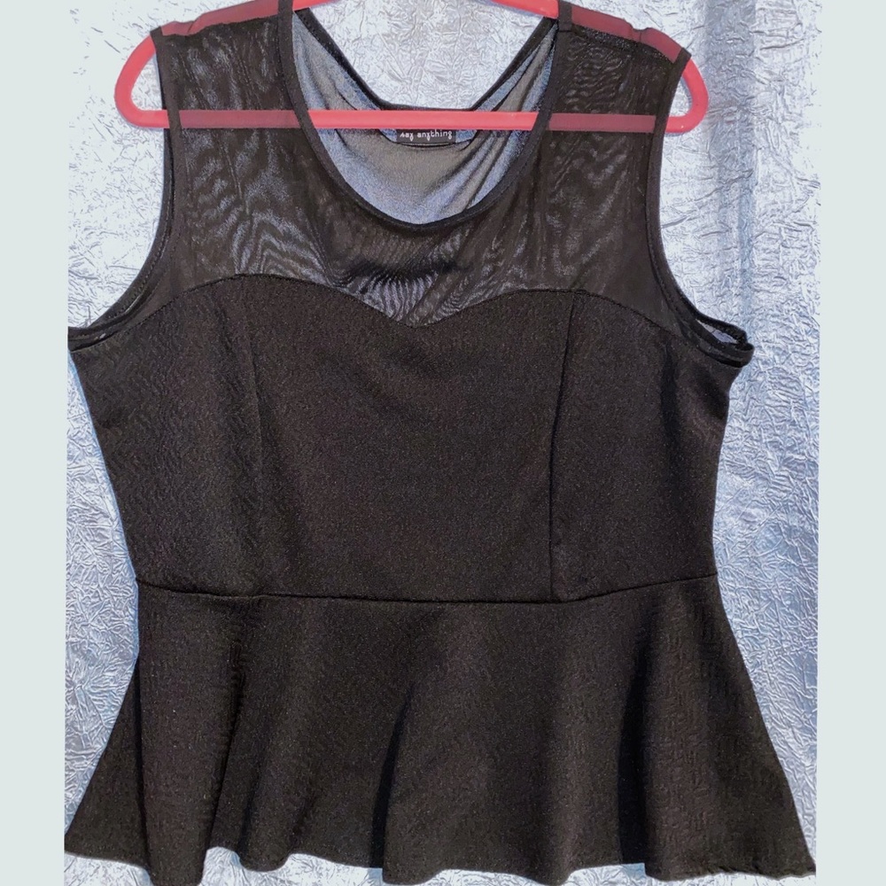 Black plus size Peplum top size 1x